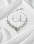 Celestial Bloom CZ Bridal Jewellery Set – Necklace & Earrings