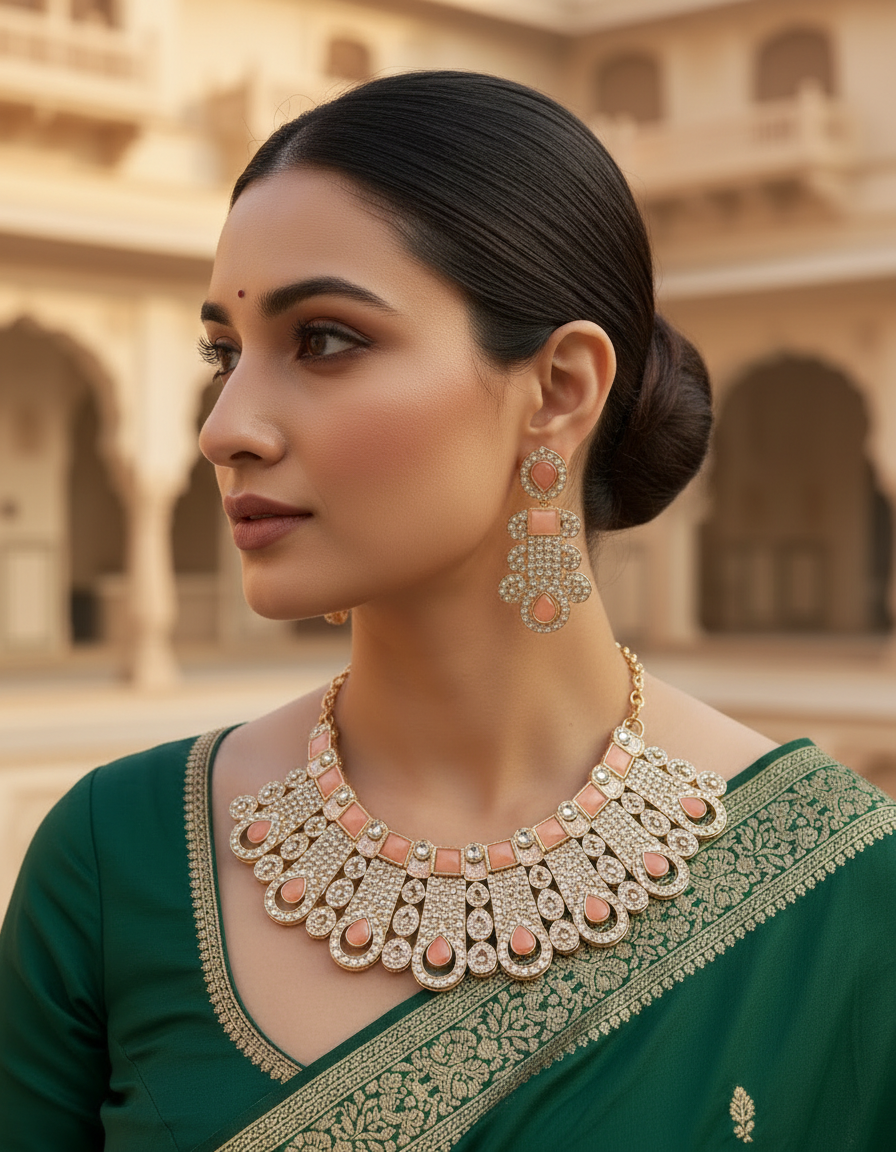 Blush Royale Statement Necklace Set