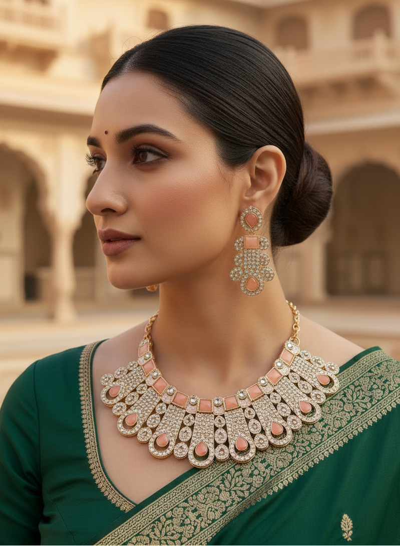 Blush Royale Statement Necklace Set