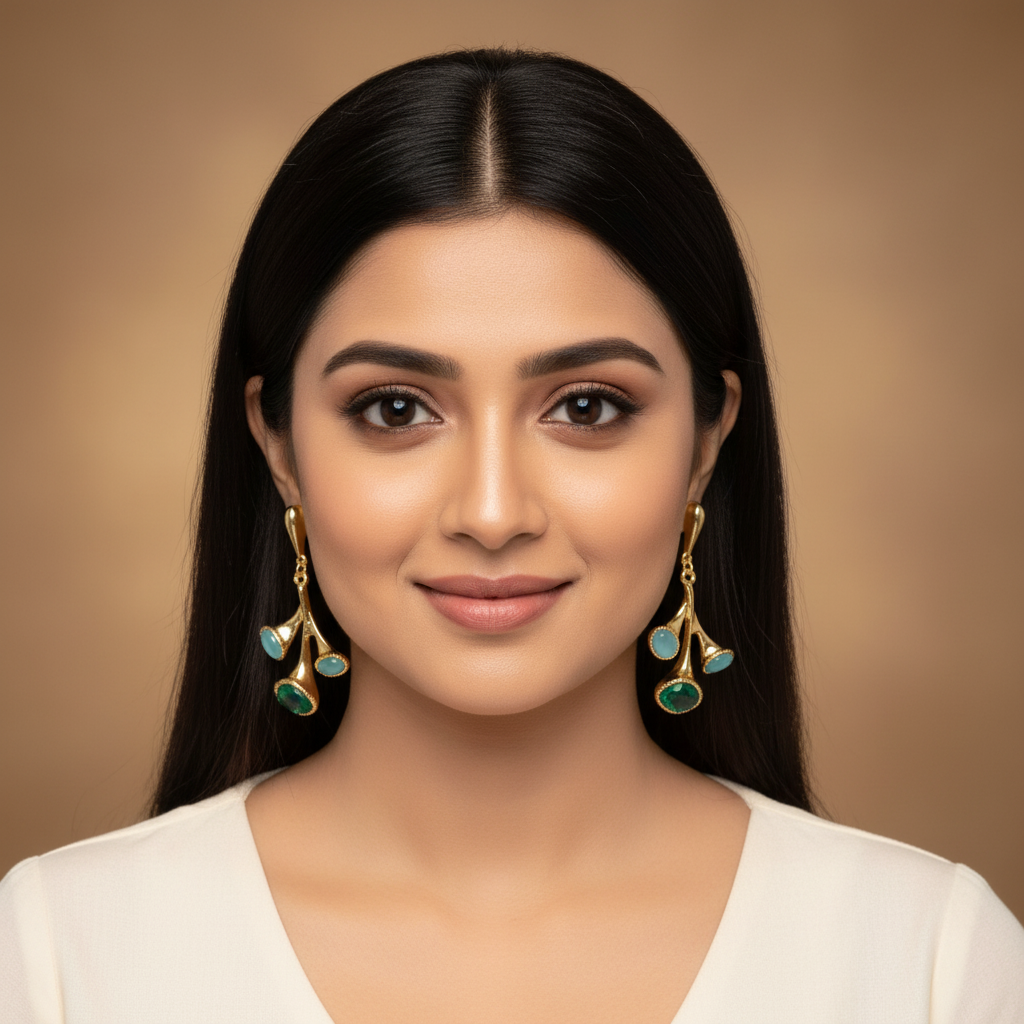 Emerald Bloom Drop Earrings