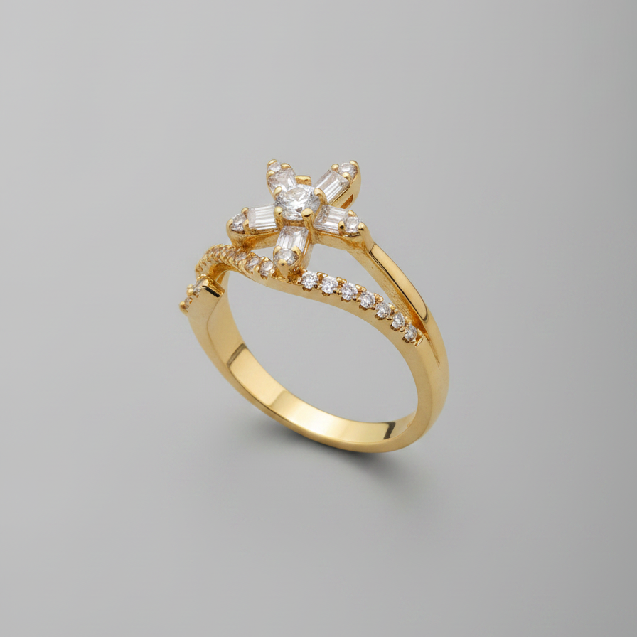 Celestial Blossom CZ Statement Ring