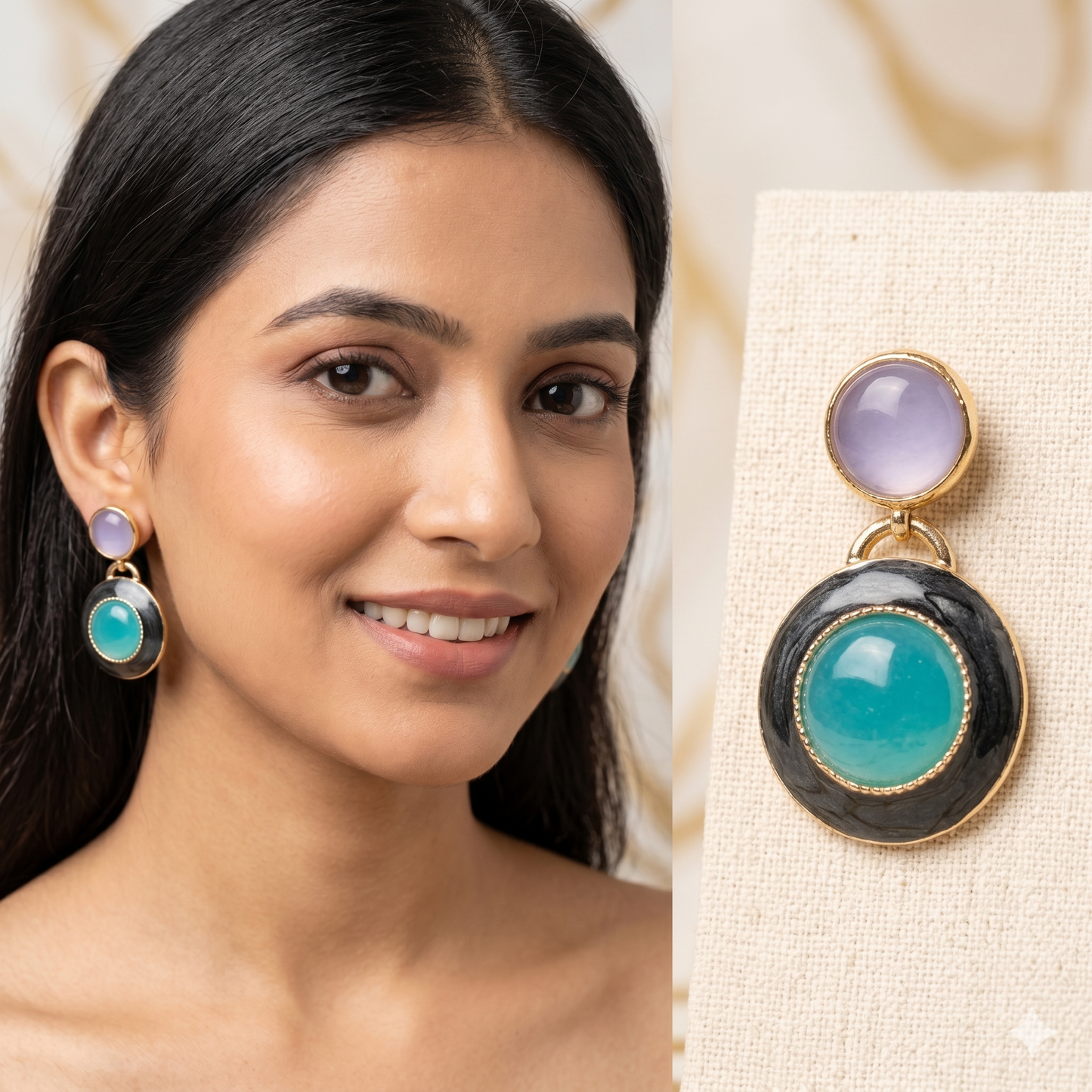 Royal Kundan Chandbali Drop Earrings
