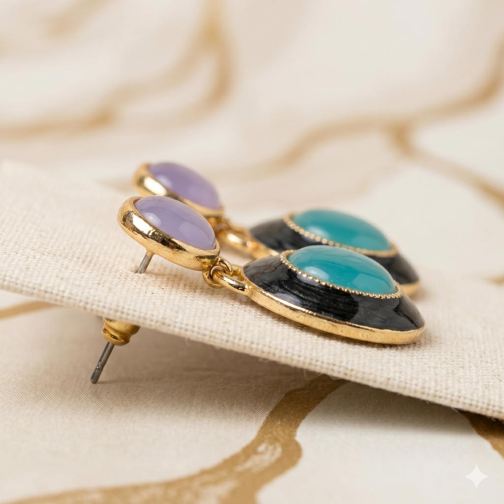 Royal Kundan Chandbali Drop Earrings