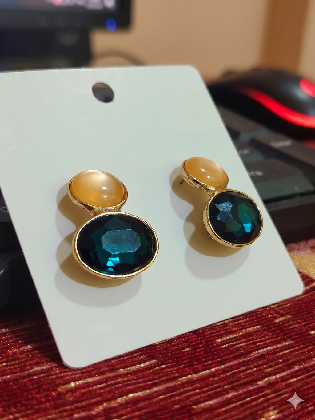 Empress Pearl & Polki Gold-Tone Drop Earrings