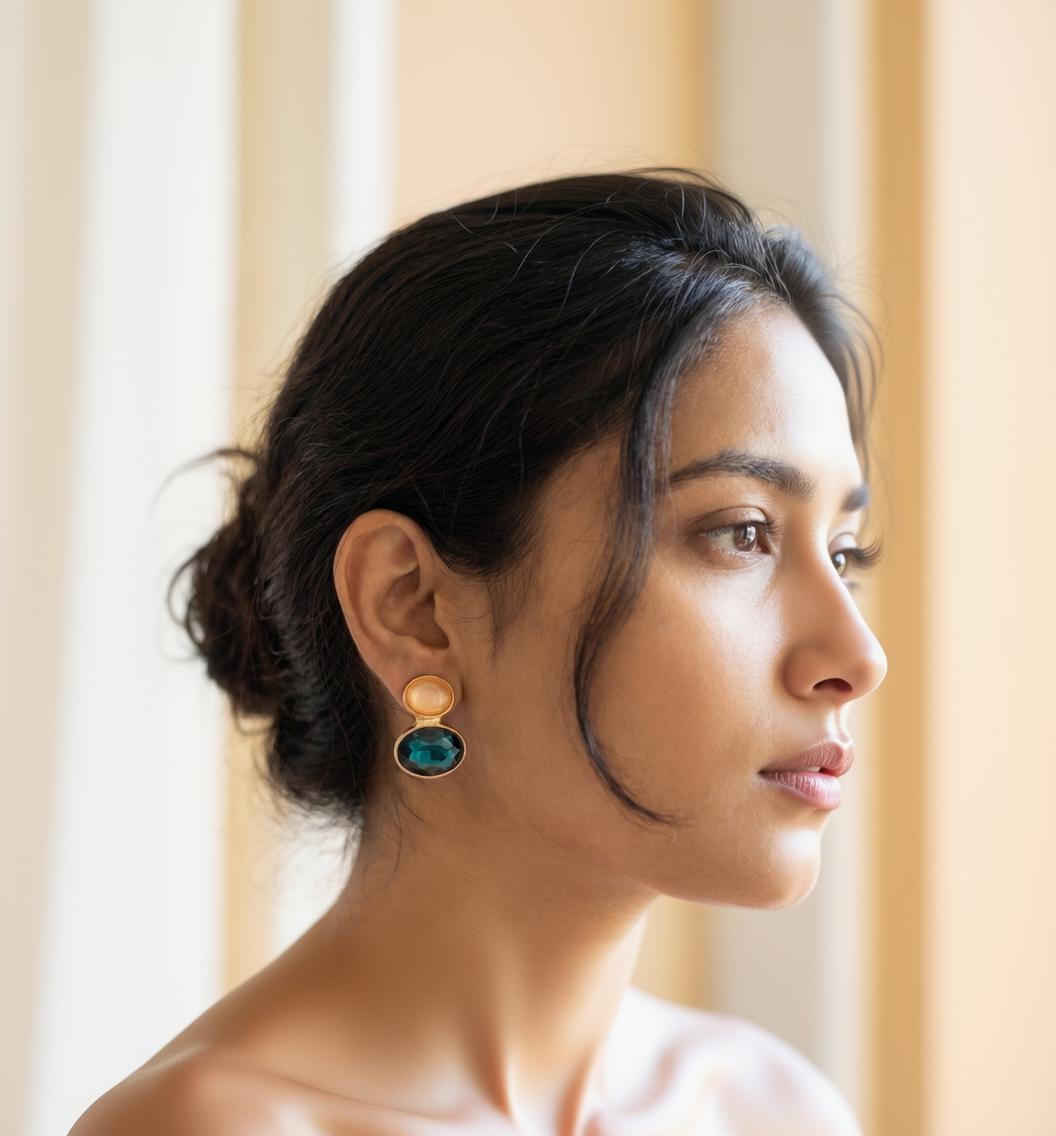 Empress Pearl & Polki Gold-Tone Drop Earrings