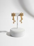 Celestial Bloom Gold-Plated Floral Drop Earrings