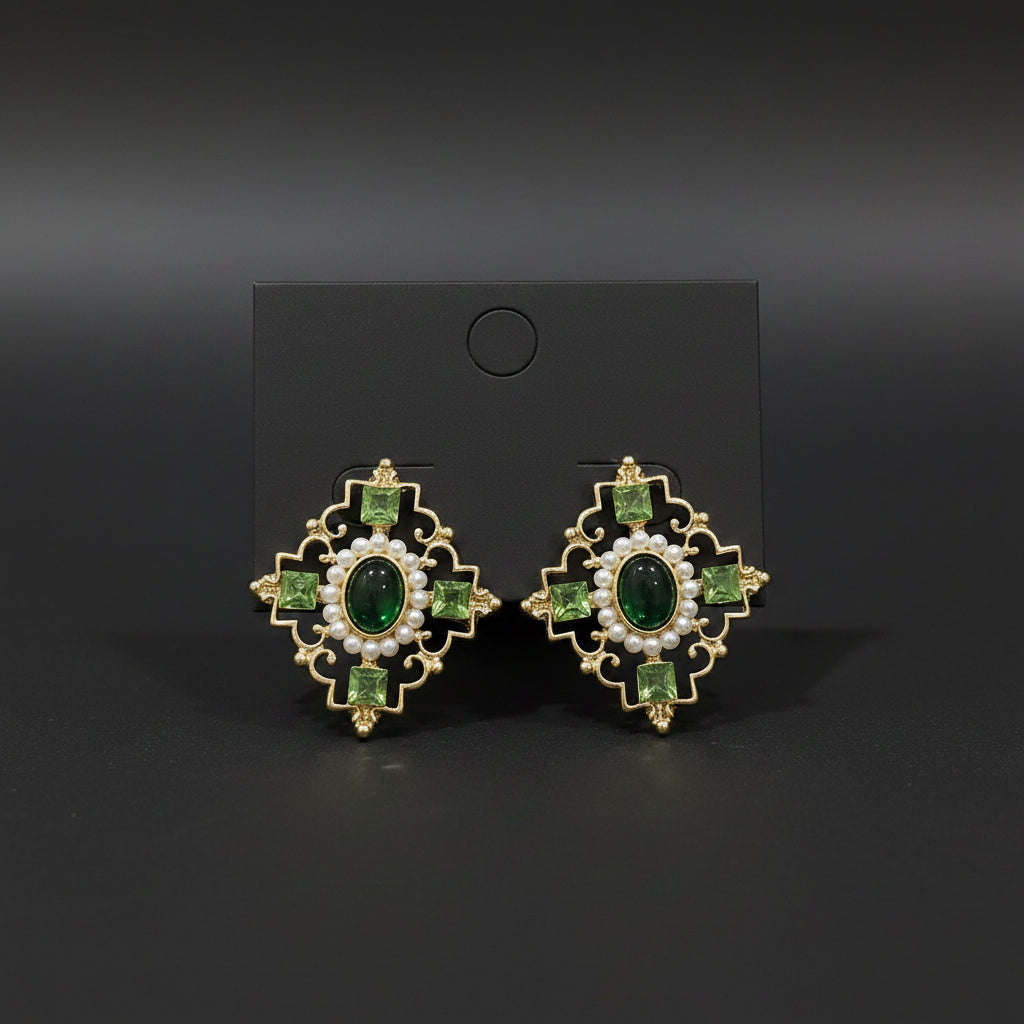 Emerald Court Stud Earrings